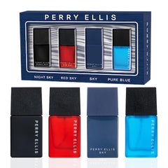 Perry Ellis Night Sky bottle in mini set, bold aroma for evening wear.