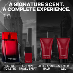 Perry Ellis Red Sky aftershave balm jar, smooth post-shave hydration with a masculine scent.