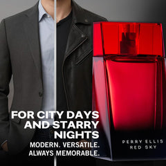 Perry Ellis Red Sky EDT mini travel spray, portable refinement for on-the-go fragrance refresh.