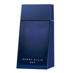 Perry Ellis Sky bottle front view highlighting fresh, versatile fragrance for day or night