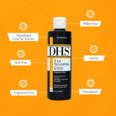 Person and Covey DHS Tar Shampoo bottle pour demonstrates easy application