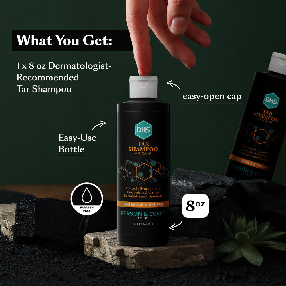 Foamy lather of Person & Covey DHS Tar Shampoo on hair demonstrating cleansing action