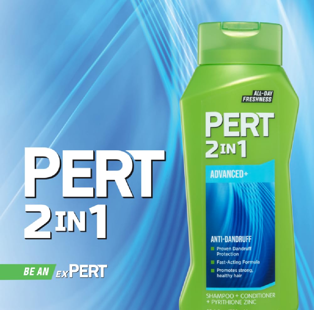 Close-up of Pert label emphasizing classic clean fragrance