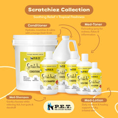 P.E.T. Scratchiez hypoallergenic conditioner for sensitive skin and dermatitis-safe use.