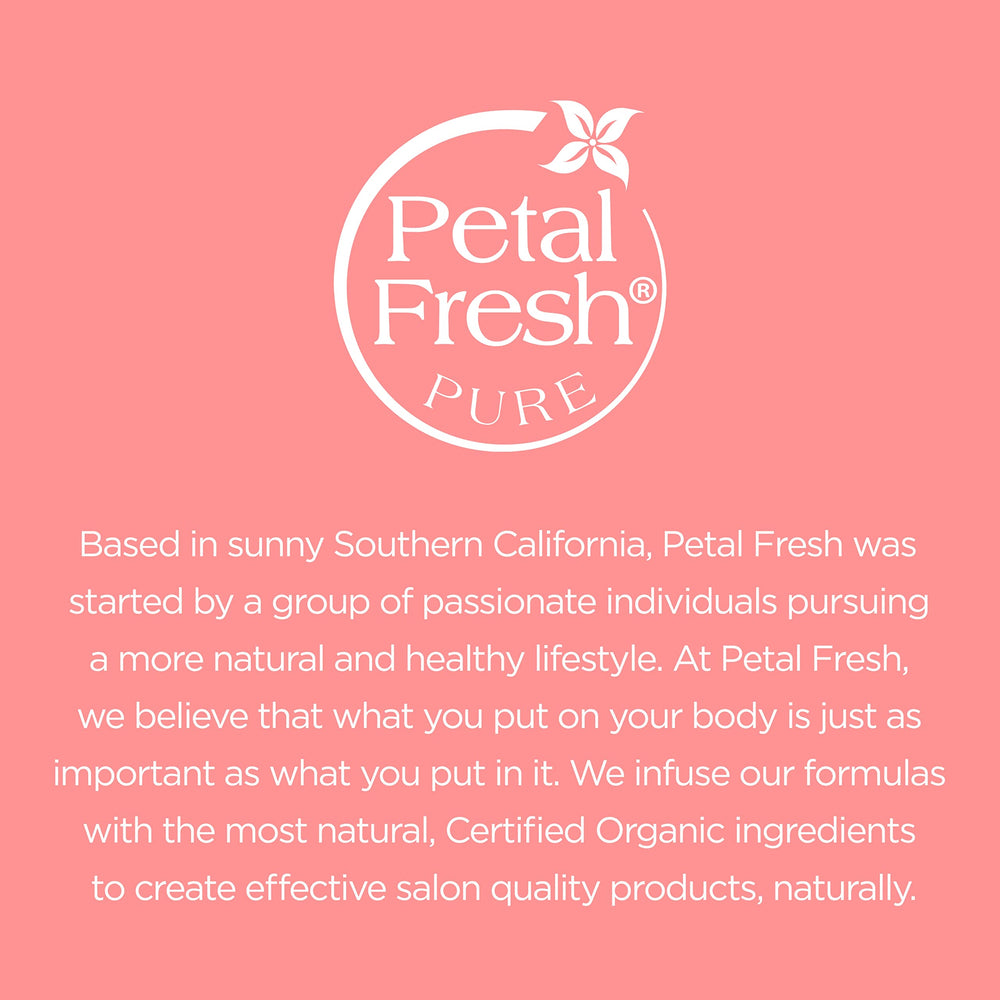 Petal Fresh Rose & Honeysuckle Shampoo product packaging showcases clean, plant-based styling.