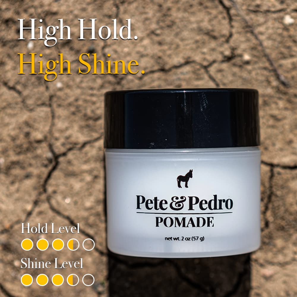 Pete & Pedro Hair Pomade Slick-back Style demonstrates controlled hold for classic, refined looks.