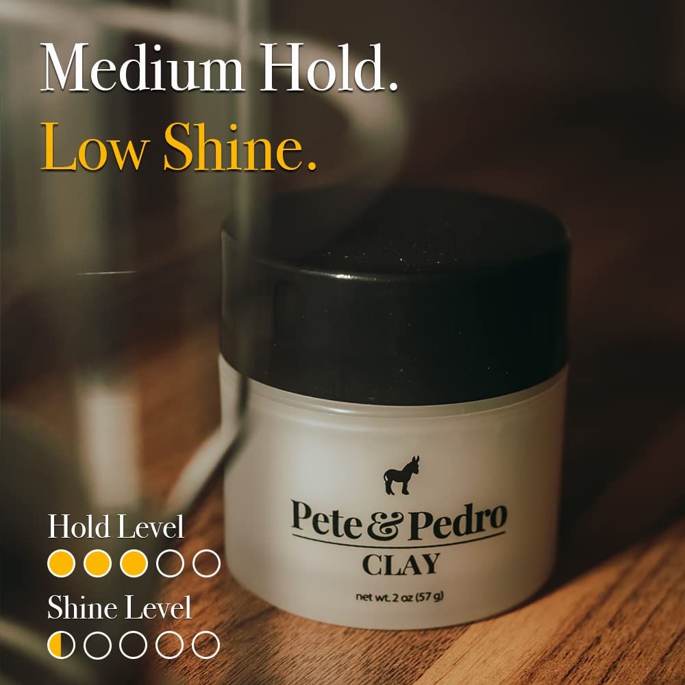 Pete & Pedro Hair Styling Clay hands applying for quick volume control.