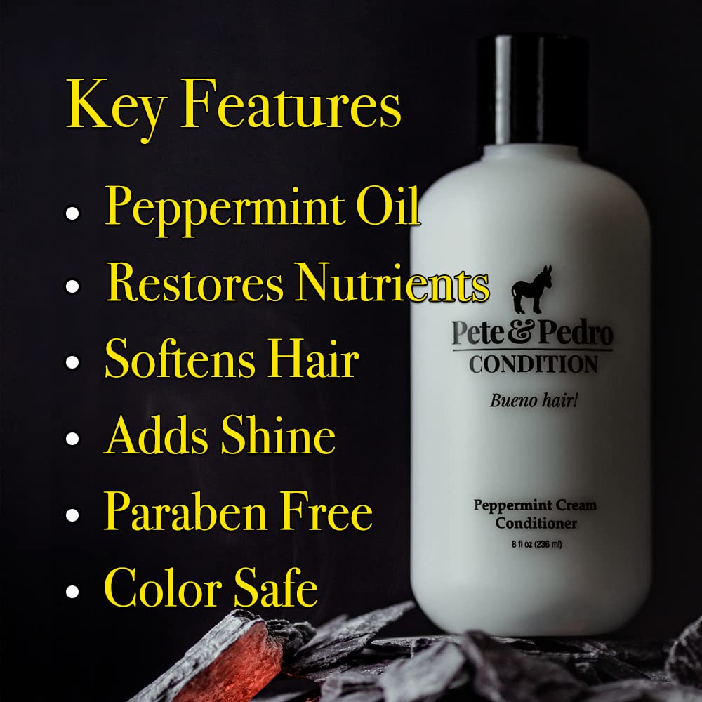 Pete & Pedro Peppermint Conditioner pump enables easy, mess-free application.