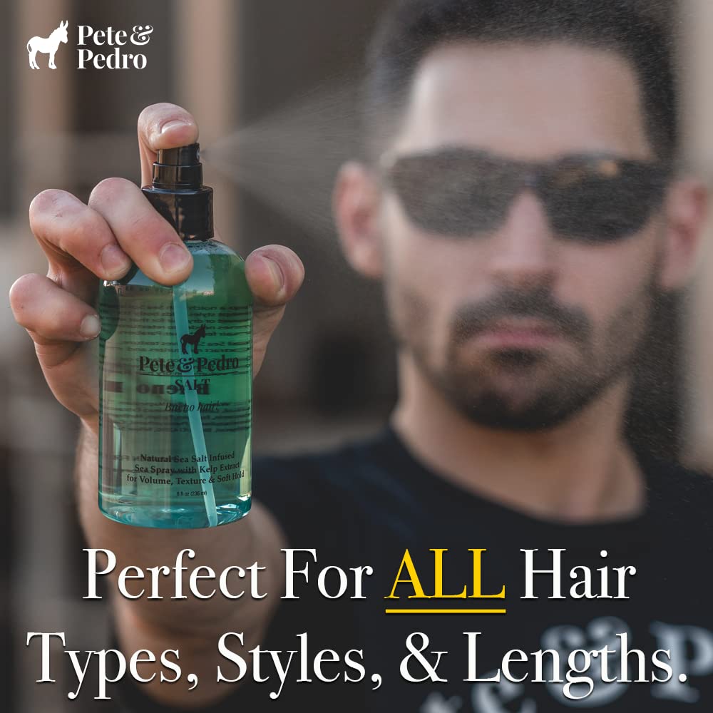 Pete & Pedro SALT spray suits all hair types and lengths for versatile styling.