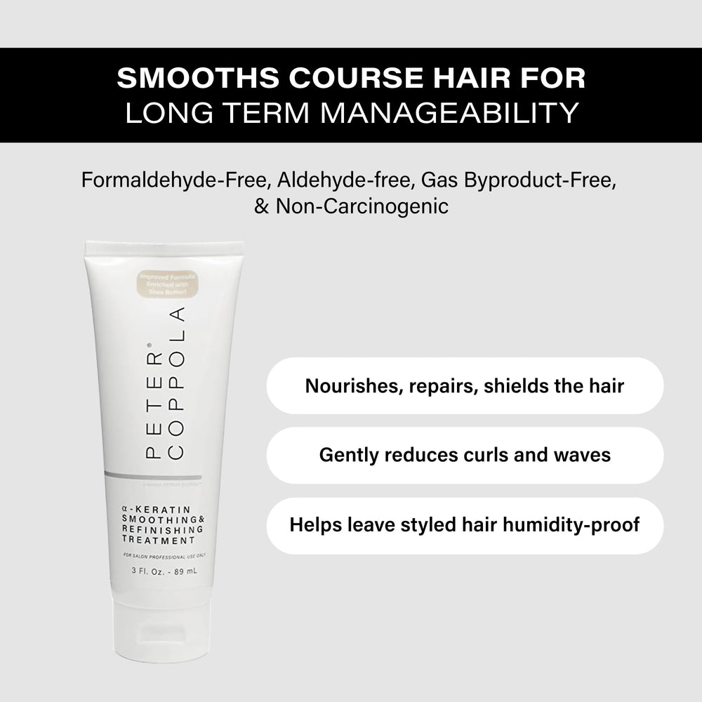 Peter Coppola a-Keratin application hands shows technique for smooth hair.