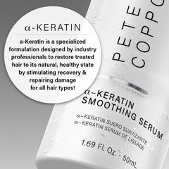 Dispensing the Peter Coppola serum reveals a lightweight formula for frizz control.
