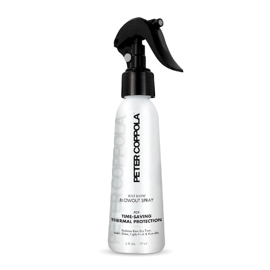 Peter Coppola Just Blow heat protectant bottle ready for daily blow-dry routine.