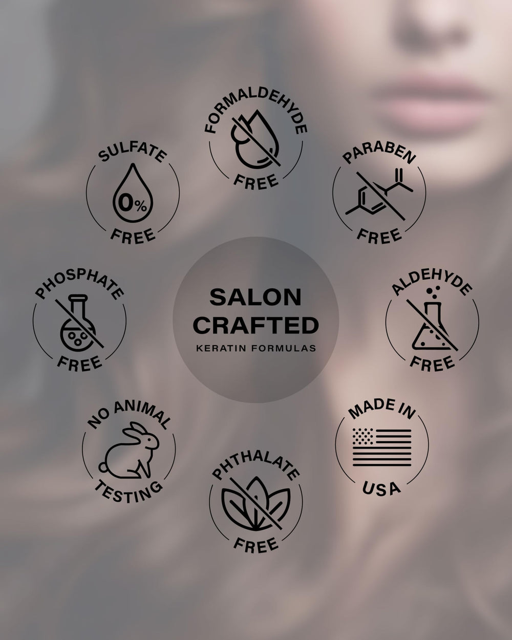 Shiny finish after using Just Blow for smooth hair.