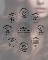 Shiny finish after using Just Blow for smooth hair.