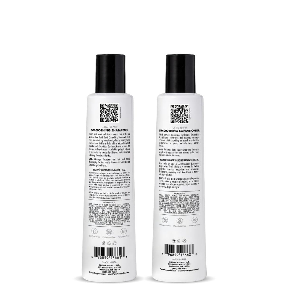Peter Coppola Total Repair Conditioner bottle front, lightweight hydration for detangling and smoothing daily.