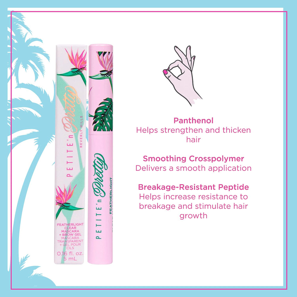 Petite 'N Pretty featherlight clear mascara brow application for natural definition.