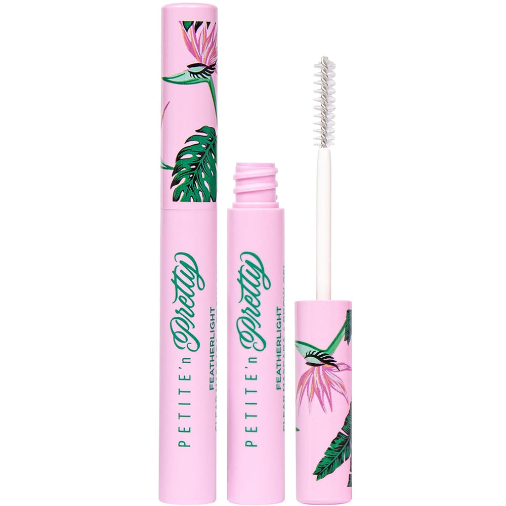 Petite N Pretty featherlight mascara-browgel packaging close-up shows kid-friendly design.
