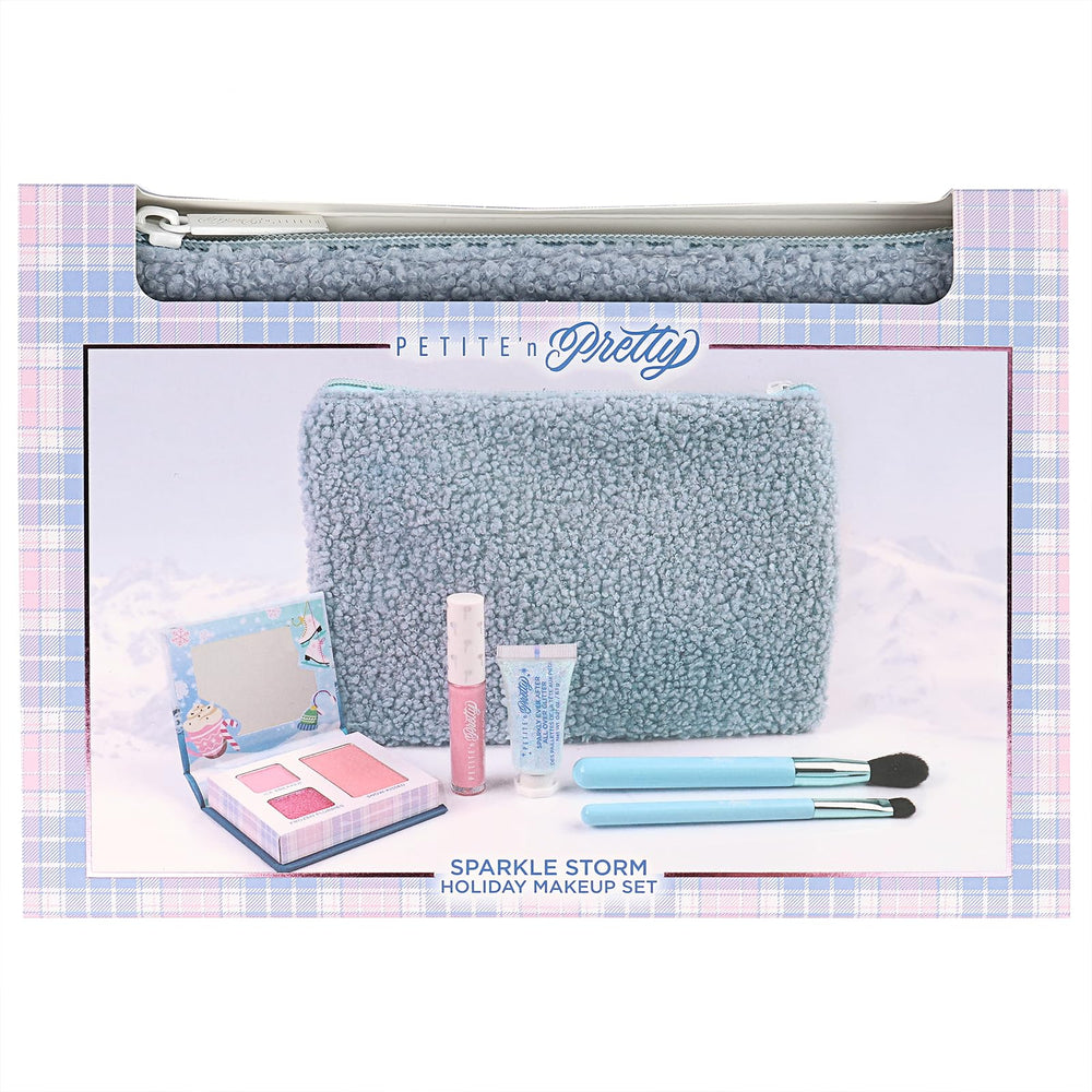 Glitter dust accents decorative makeup and accessories.
