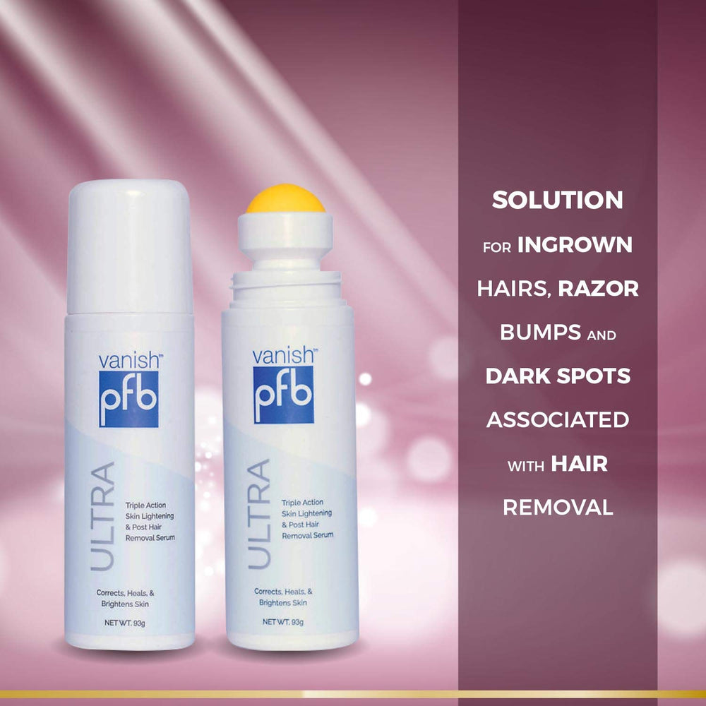 PFB Vanish Ultra roll-on applicator close-up for precise, targeted application.