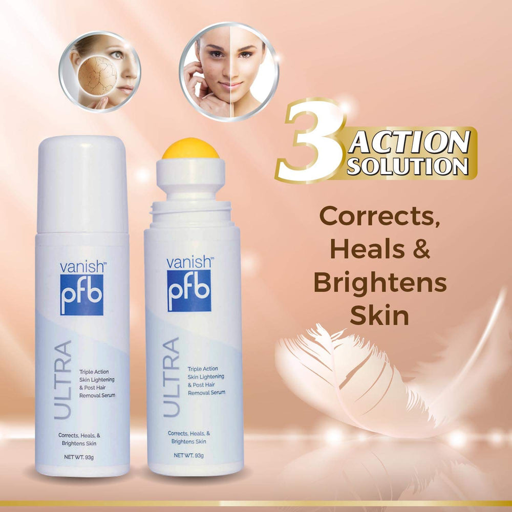 PFB Vanish Ultra shiitake extract label highlighting soothing skincare benefits.