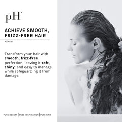 pH PURE HAIR Made in Italy label signals premium hair care.