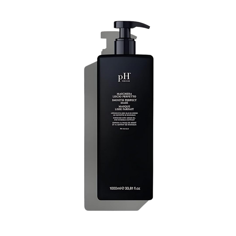 pH PURE HAIR Smooth Perfect Anti-Frizz Mask bottle pour for easy application and frizz control.