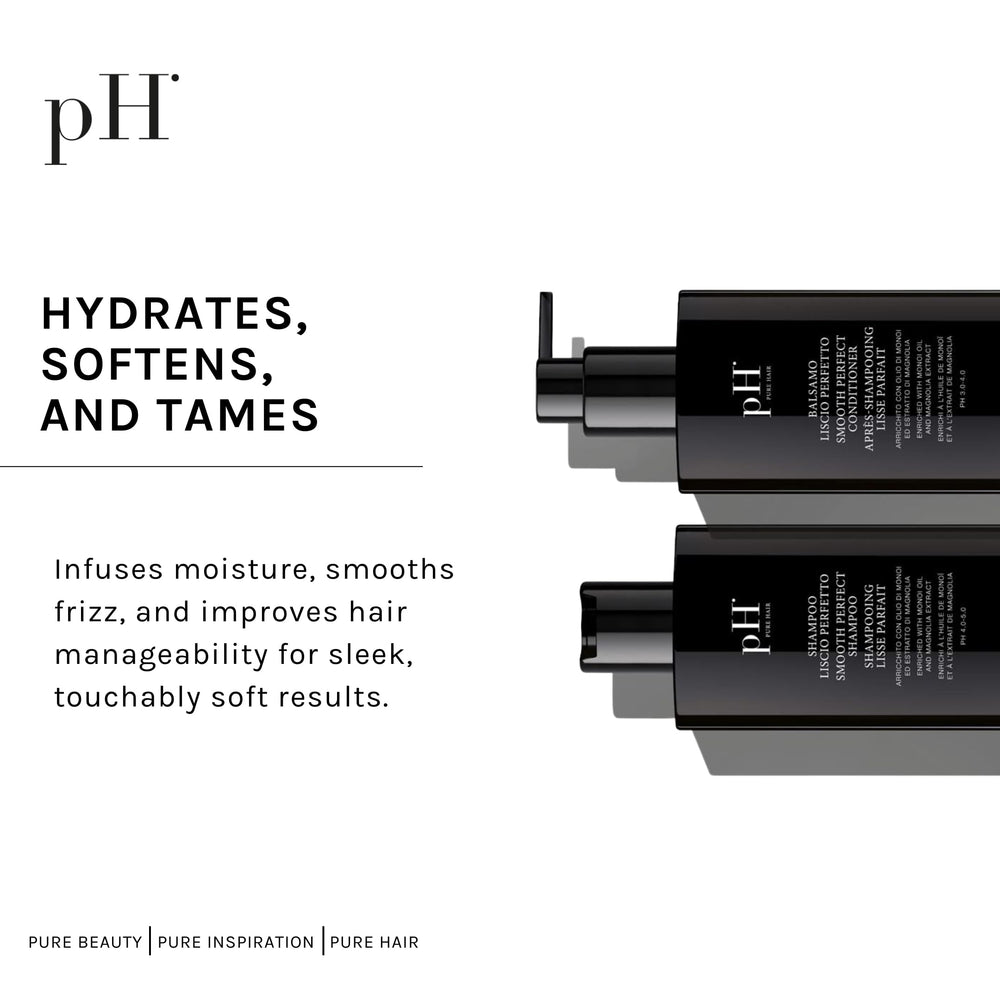 pH PURE HAIR smoothing duo boxed packaging side view for premium hydration