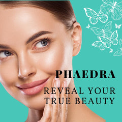 Phaedra finish look close up of lifted lashes and defined brows