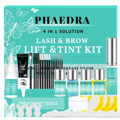 Phaedra Lash Lift and Brow Lamination Kit packaging showing all in one system for easy home use