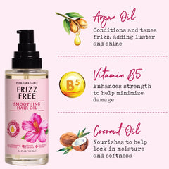 PHARM TO TABLE Frizz Free Smoothing Hair Oil detangles and nourishes for smoother, manageable hair