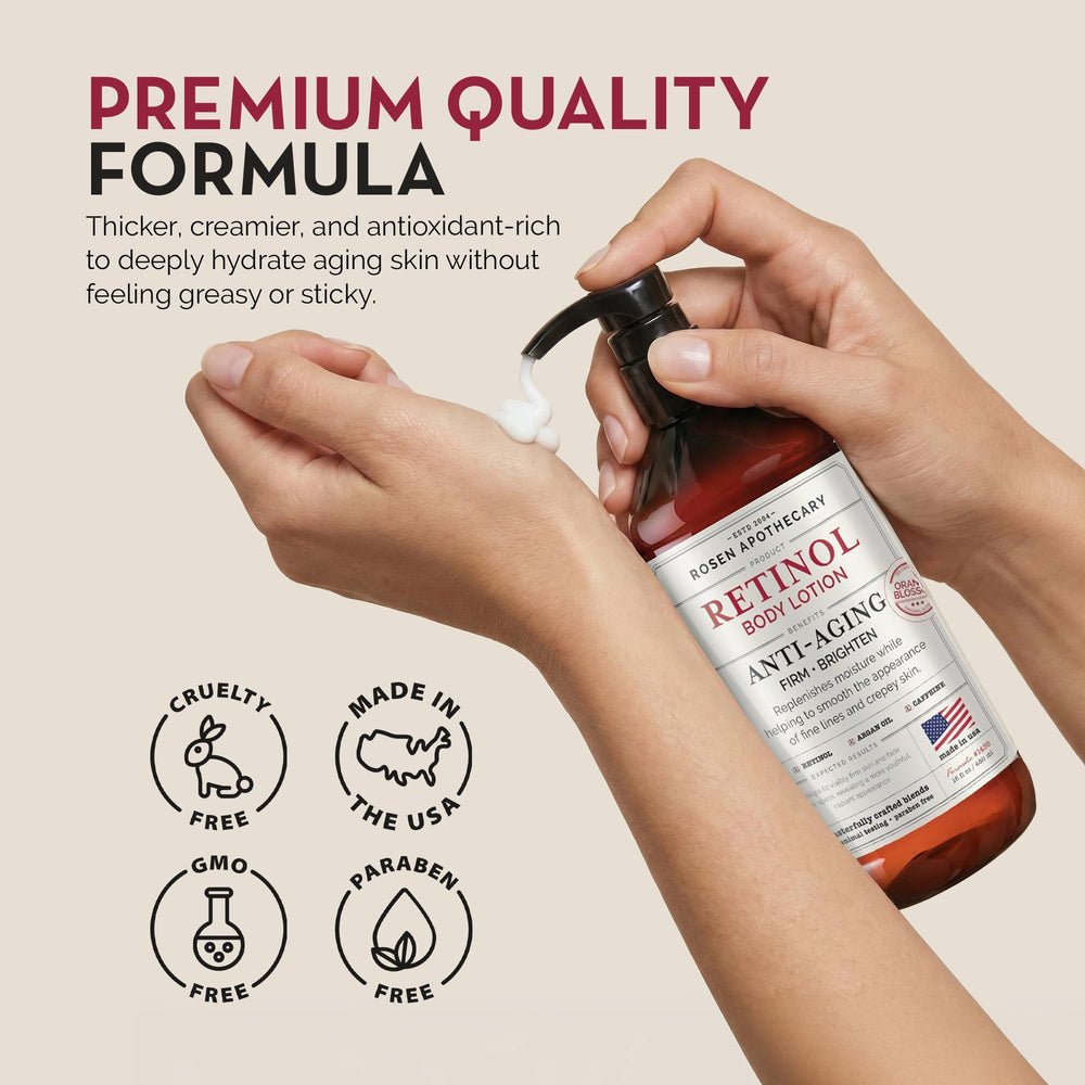 PHARM TO TABLE Rosen Apothecary anti-aging lotion near a sunlit mirror for brighter-looking skin.