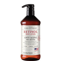 PHARM TO TABLE Rosen Apothecary retinol lotion bottle pour for smoother, firmer-looking skin.