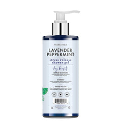 PHARM TO TABLE Stress Release gel lather demonstrates rich foam for a cleansing ritual.