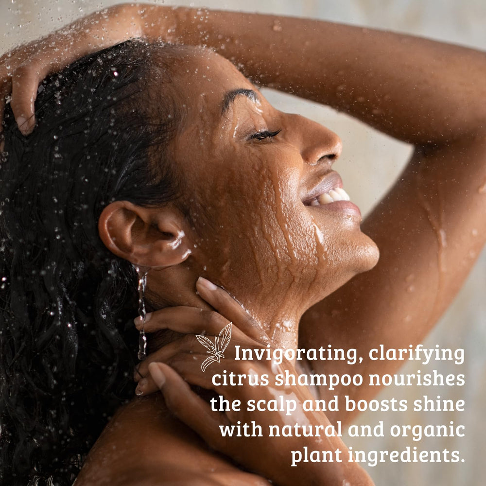 Pharmacopia Citrus Shampoo chamomile extract tint suggesting soothing fragrance