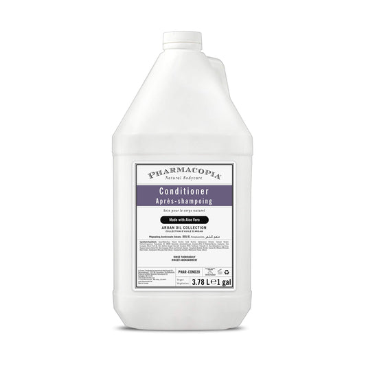 Pharmacopia Hotel Argan Oil Conditioner bottle highlights rich hydration for dry hair.