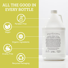 Pharmacopia Hotel Verbena gallon refill illustrating economical, ongoing hydration.