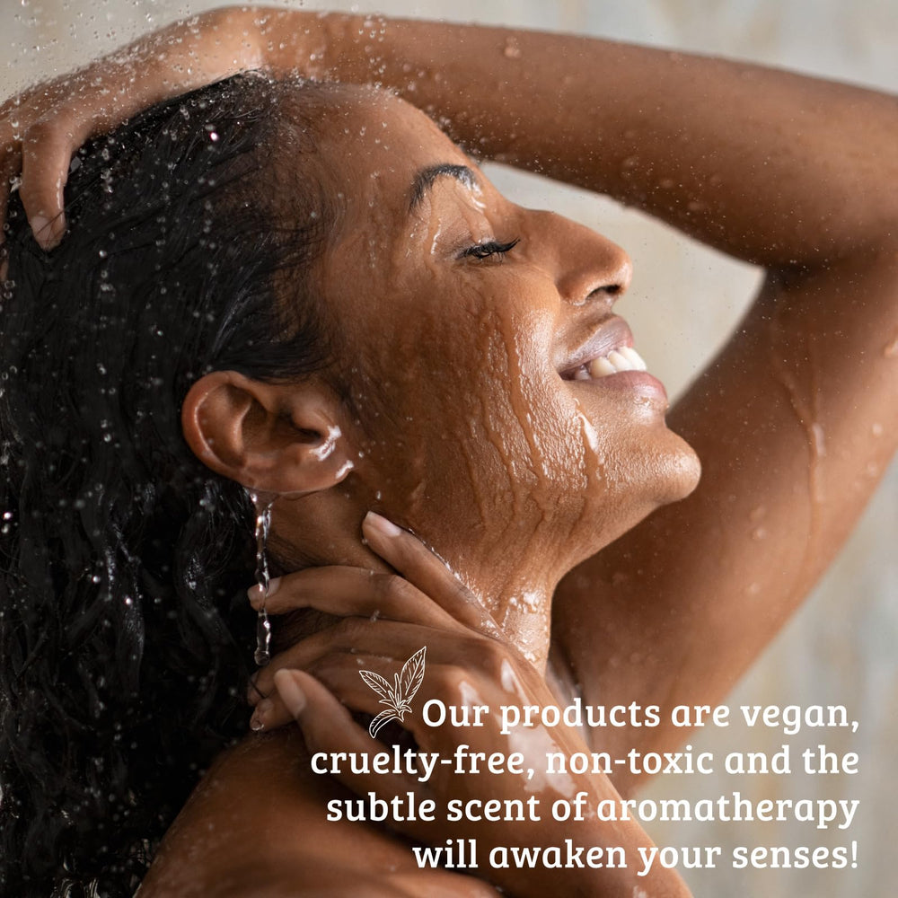 Pharmacopia Verbena Conditioner with olive leaf extract for hair nourishment.