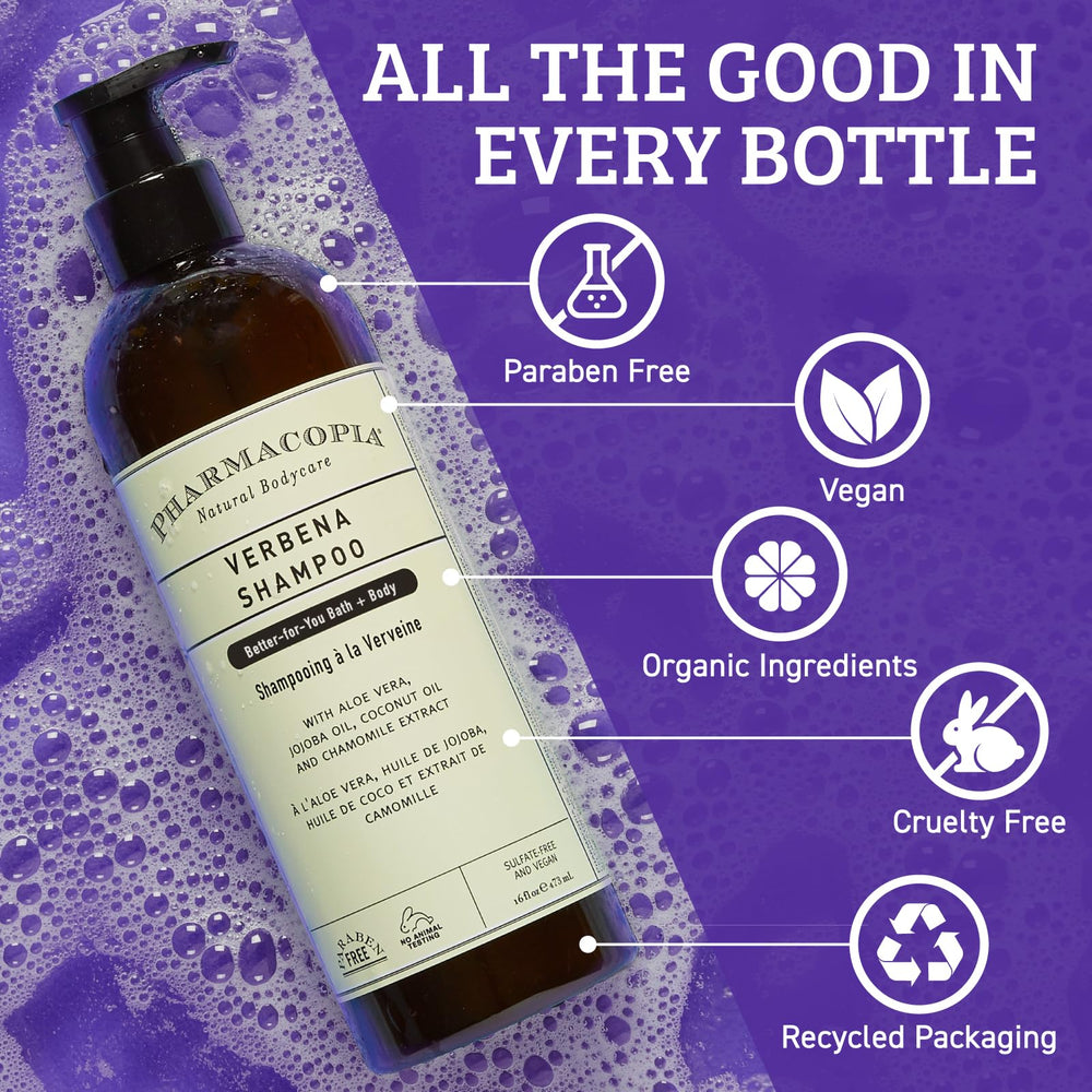 Creamy lather forming in Pharmacopia Verbena Shampoo during washing