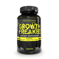 Pharmafreak Growth Freak 2.0 bottle showing the daily vitality formula