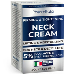 Pharmlitalia neck cream tightening targets sagging skin for a firmer neckline