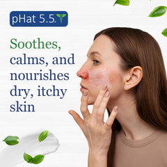 pHat 5.5 sensitive skin application demonstrates soothing hydration in daily care.