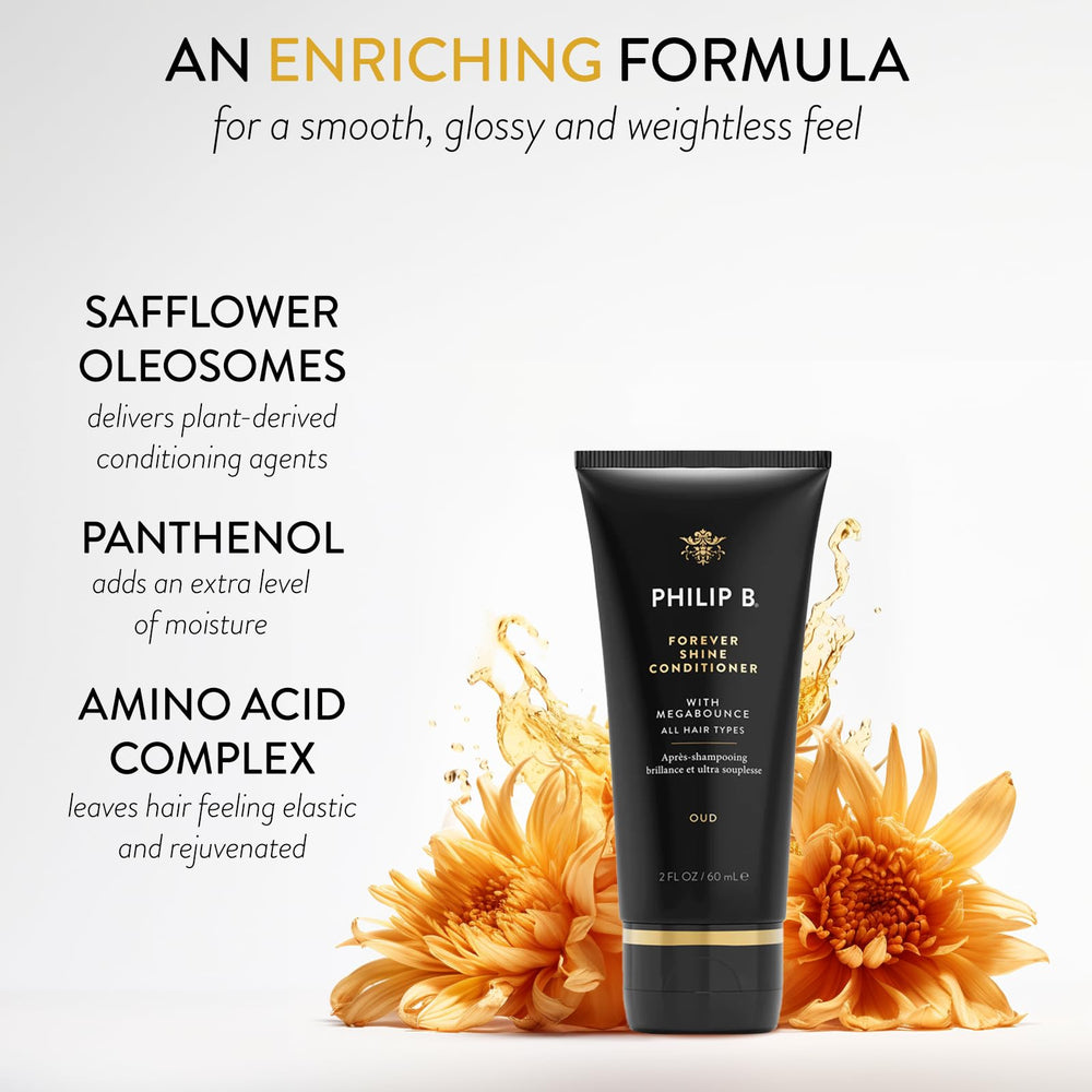Luxury PHILIP B Forever Shine Conditioner bottle on shelf