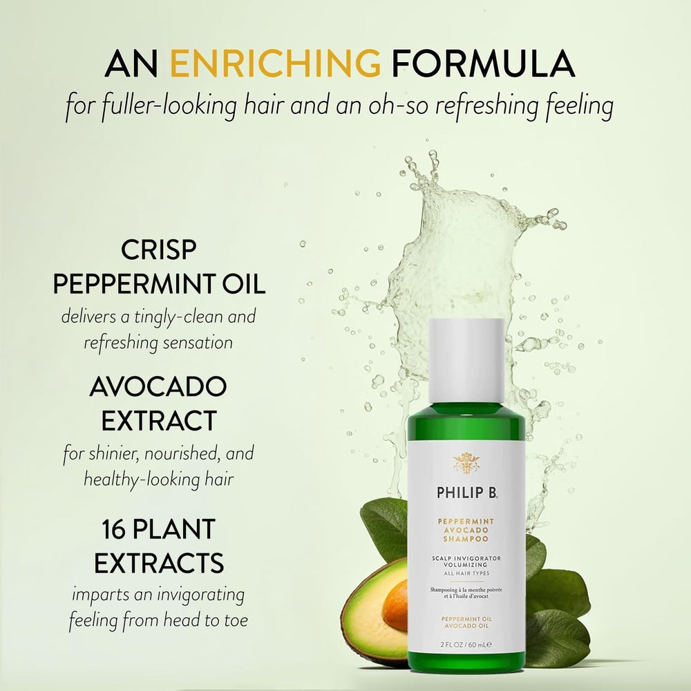 PHILIP B Peppermint Avocado duo packaging highlighting the set