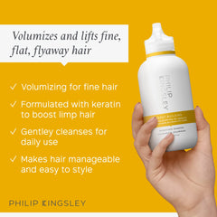 Philip Kingsley Body-Building Conditioner bottle demonstrating smoothing and fullness