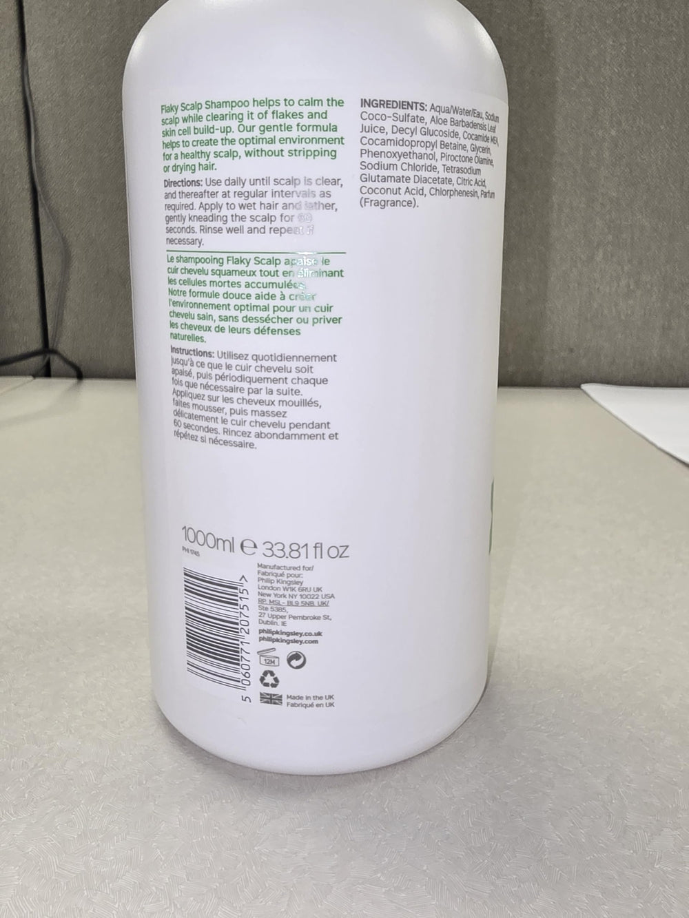 Hair after wash looks clean and hydrated with Philip Kingsley shampoo.
