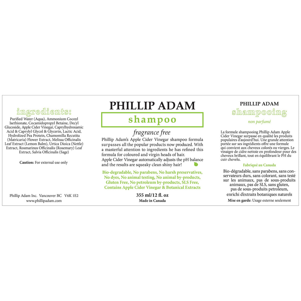 Phillip Adam fragrance-free conditioner bottle highlighting pH-balanced care