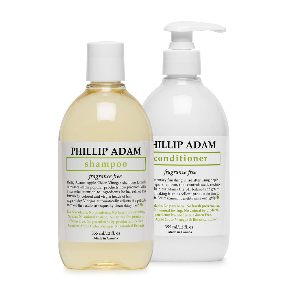 Phillip Adam fragrance-free shampoo bottle with apple cider vinegar