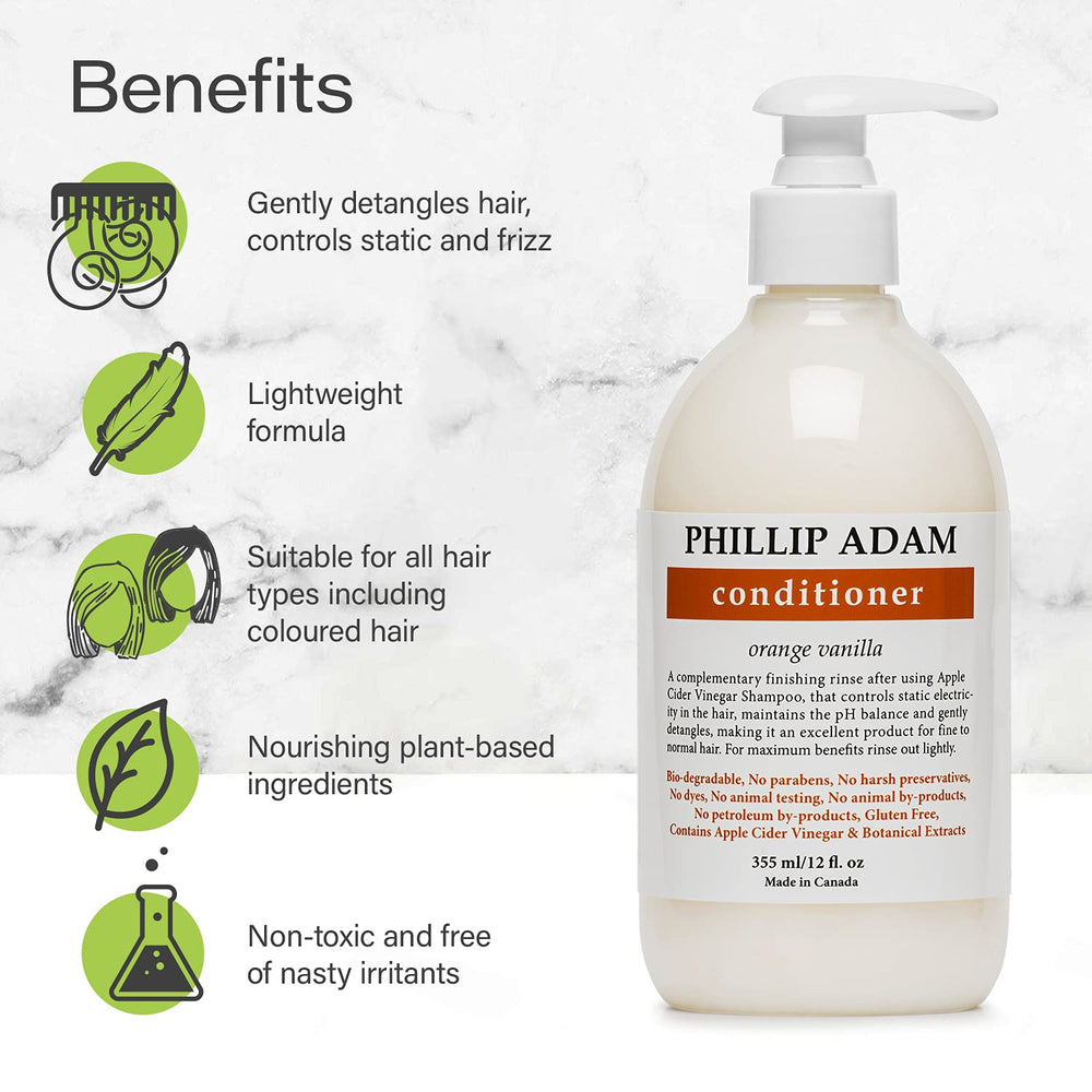 Phillip Adam Orange Vanilla results show reduced frizz and improved manageability.
