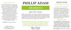 Phillip Adam product label close-up highlights natural apple-pear fragrance