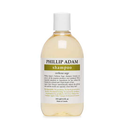 Phillip Adam Verbena Sage shampoo bottle for a gentle cleanse